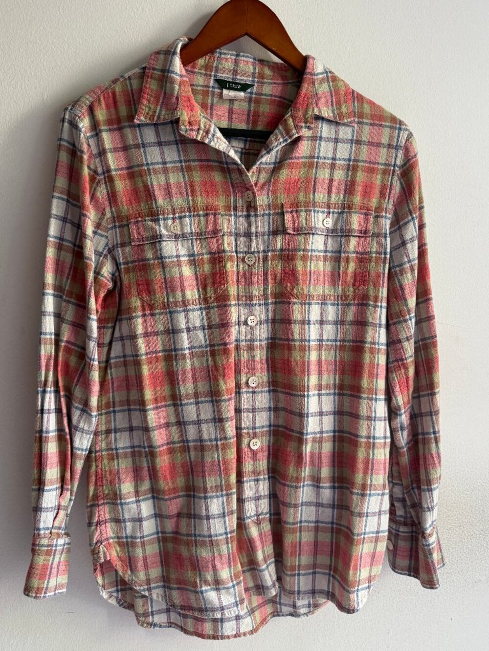 Women's J.Crew Lightweight Woven Cotton Plaid Utility Button-Down Shirt